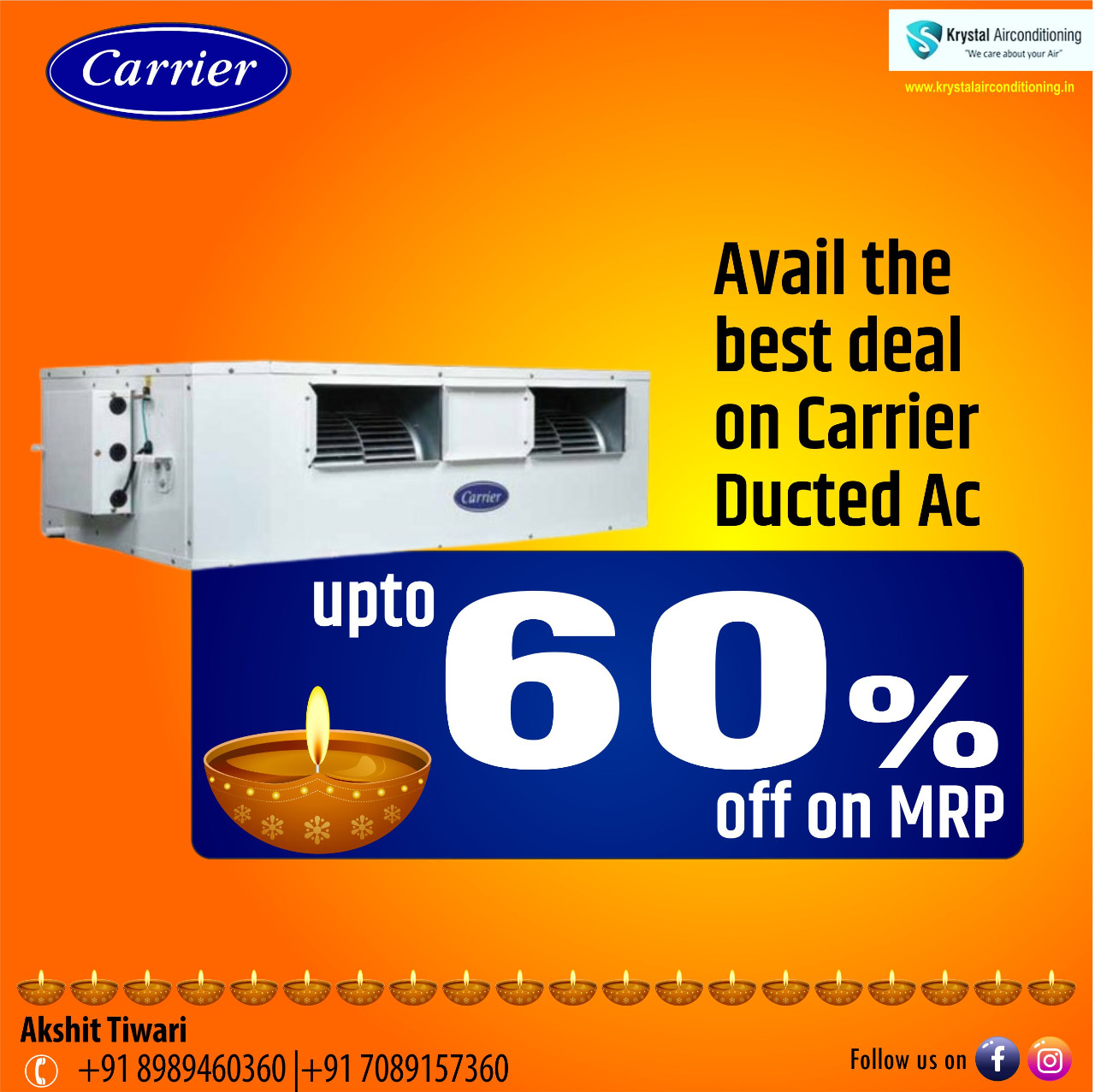 Best Festival Offer On Carrier Ducted Ac In Indore